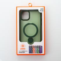 Силиконовый чехол MagSafe 360 для iPhone 11 темно-зеленый
