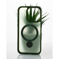 Силиконовый чехол MagSafe 360 для iPhone 13 Pro Max темно-зеленый