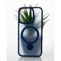 Силиконовый чехол MagSafe 360 для iPhone 14 Pro темно-синий