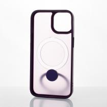 Силиконовый чехол 360 с поддержкой MagSafe для iPhone 14 темно-фиолетовый
