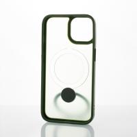 Силиконовый чехол MagSafe 360 для iPhone 14 темно-зеленый