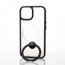 Силиконовый чехол MagSafe 360 для iPhone 15 черный