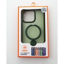 Силиконовый чехол MagSafe 360 для iPhone 15 Pro Max темно-зеленый