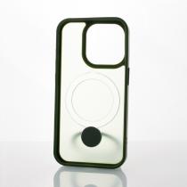 Силиконовый чехол MagSafe 360 для iPhone 15 Pro Max темно-зеленый