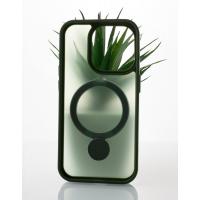 Силиконовый чехол MagSafe 360 для iPhone 15 Pro Max темно-зеленый