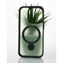 Силиконовый чехол MagSafe 360 для iPhone 15 Pro Max темно-зеленый