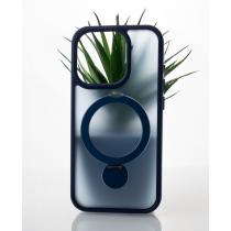 Силиконовый чехол MagSafe 360 для iPhone 15 Pro Max темно-синий