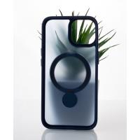 Силиконовый чехол MagSafe 360 для iPhone 15 темно-синий