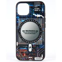 Силиконовый чехол MagSafe Boter "3D" + magsafe PopSocket для iPhone 15 Pro Max 03 microcircuit