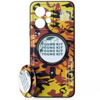 Силиконовый чехол MagSafe Boter "3D" + magsafe PopSocket для Xiaomi Redmi Note 12 02 military