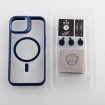 Силиконовый чехол MagSafe CAMERA GLASS PROTECTION для iPhone 11 Pro Max темно-синий