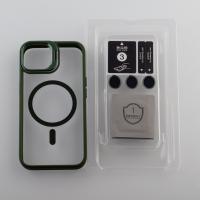 Силиконовый чехол MagSafe CAMERA GLASS PROTECTION для iPhone 11 Pro Max темно-зеленый