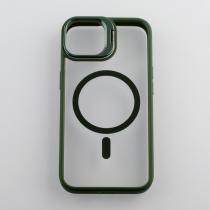 Силиконовый чехол MagSafe CAMERA GLASS PROTECTION для iPhone 11 Pro Max темно-зеленый