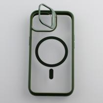 Силиконовый чехол MagSafe CAMERA GLASS PROTECTION для iPhone 11 Pro Max темно-зеленый