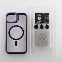 Силиконовый чехол MagSafe CAMERA GLASS PROTECTION для iPhone 14 темно-фиолетовый