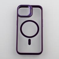 Силиконовый чехол MagSafe CAMERA GLASS PROTECTION для iPhone 14 темно-фиолетовый