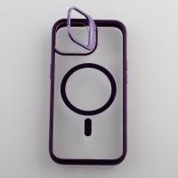 Силиконовый чехол MagSafe CAMERA GLASS PROTECTION для iPhone 14 темно-фиолетовый