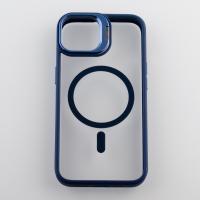 Силиконовый чехол MagSafe CAMERA GLASS PROTECTION для iPhone 14 темно-синий