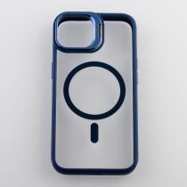 Силиконовый чехол MagSafe CAMERA GLASS PROTECTION для iPhone 14 темно-синий