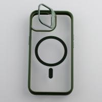 Силиконовый чехол MagSafe CAMERA GLASS PROTECTION для iPhone 14 темно-зеленый