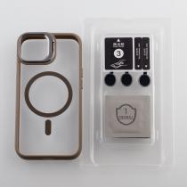 Силиконовый чехол MagSafe CAMERA GLASS PROTECTION для iPhone 15 серый