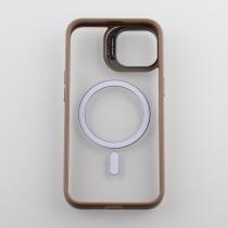 Силиконовый чехол MagSafe CAMERA GLASS PROTECTION для iPhone 15 серый