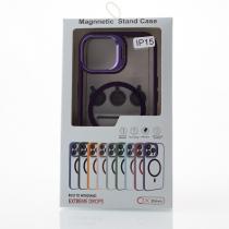 Силиконовый чехол MagSafe CAMERA GLASS PROTECTION для iPhone 15 черный