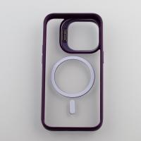 Силиконовый чехол MagSafe CAMERA GLASS PROTECTION для iPhone 12 Pro Max темно-фиолетовый