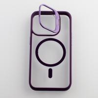 Силиконовый чехол MagSafe CAMERA GLASS PROTECTION для iPhone 12 Pro Max темно-фиолетовый