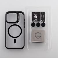 Силиконовый чехол MagSafe CAMERA GLASS PROTECTION для iPhone 15 Pro черный