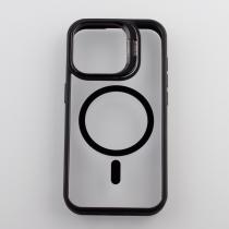 Силиконовый чехол MagSafe CAMERA GLASS PROTECTION для iPhone 15 Pro черный