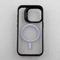 Силиконовый чехол MagSafe CAMERA GLASS PROTECTION для iPhone 15 Pro черный
