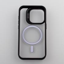 Силиконовый чехол MagSafe CAMERA GLASS PROTECTION для iPhone 15 Pro черный