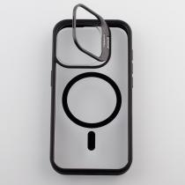 Силиконовый чехол MagSafe CAMERA GLASS PROTECTION для iPhone 15 Pro черный
