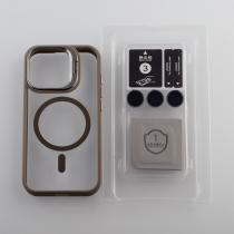 Силиконовый чехол MagSafe CAMERA GLASS PROTECTION для iPhone 15 Pro Max серый