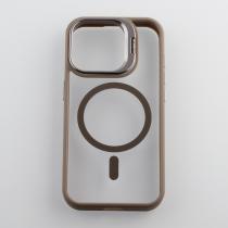 Силиконовый чехол MagSafe CAMERA GLASS PROTECTION для iPhone 15 Pro Max серый