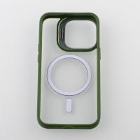 Силиконовый чехол MagSafe CAMERA GLASS PROTECTION для iPhone 12 Pro Max темно-зеленый