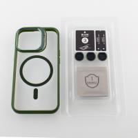 Силиконовый чехол MagSafe CAMERA GLASS PROTECTION для iPhone 13 Pro Max темно-зеленый