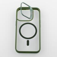 Силиконовый чехол MagSafe CAMERA GLASS PROTECTION для iPhone 13 Pro Max темно-зеленый