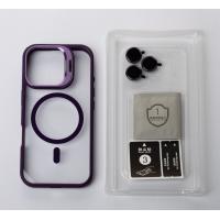 Силиконовый чехол MagSafe CAMERA GLASS PROTECTION для iPhone 16 Plus темно-фиолетовый