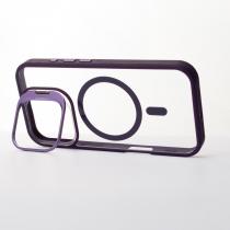 Пластиковый чехол CAMERA GLASS PROTECTION с поддержкой MagSafe для iPhone 16 Pro темно-фиолетовый