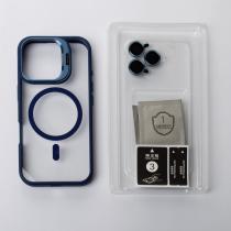 Пластиковий чохол CAMERA GLASS PROTECTION з підтримкою MagSafe для телефону iPhone 16 Pro Max темно-синій