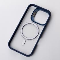 Пластиковий чохол CAMERA GLASS PROTECTION з підтримкою MagSafe для телефону iPhone 16 Pro Max темно-синій