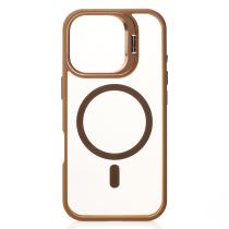 Пластиковий чохол CAMERA GLASS PROTECTION з підтримкою MagSafe для телефону iPhone 16 Pro бронзовий