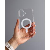 Силиконовый чехол CLEAR с поддержкой MagSafe для iPhone 16 Plus Прозрачный