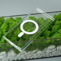 Силиконовый чехол MagSafe CLEAR для Samsung S22 Ultra Прозрачный