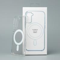 Силиконовый чехол MagSafe CLEAR для Samsung S22 Прозрачный