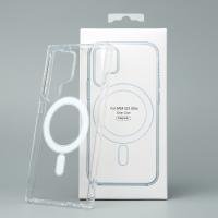 Силиконовый чехол MagSafe CLEAR для Samsung S23 Ultra Прозрачный
