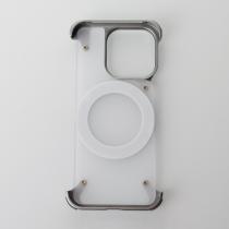 Металлический чехол FOUR CORNER AIRBAGS с поддержкой MagSafe для iPhone 15 Pro серый