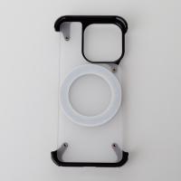 Металлический чехол FOUR CORNER AIRBAGS с поддержкой MagSafe для iPhone 15 Pro черный